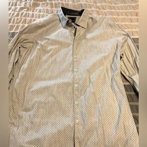 Daniel Hechter Grey With Green Dots Dress Shirt